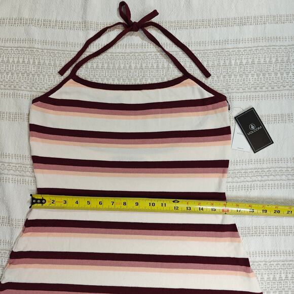 Volcom Gurrl Crush Striped Halter Dress Size XL (12) NWT - Picture 3 of 6